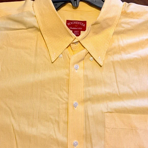 big and tall yellow dress shirt Tailored Fit Yellow Solid Button-Down Collar Non-Iron Dress Shirt (B/T) Wilkes & Riley, LLC